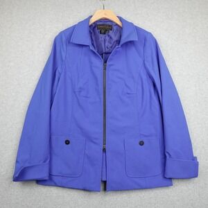 Nina McLemore Blazer Jacket Womens 10 Royal Blue Sporty Modern Casual Full Zip